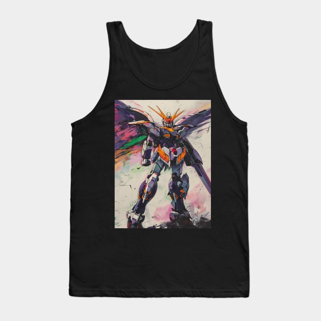 Winged Warriors: Gundam Wing, Mecha Epic, and Anime-Manga Legacy Unleashed Tank Top by insaneLEDP